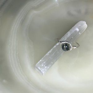 Silver Prehnite ring